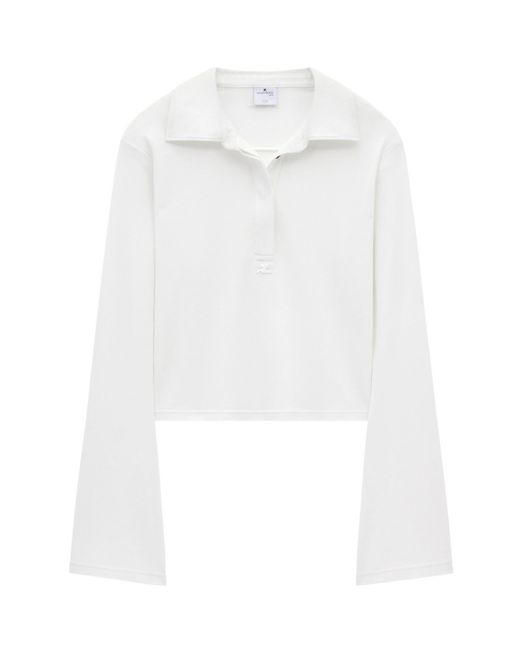 Courreges White Courrèges Long Sleeved Polo Shirt
