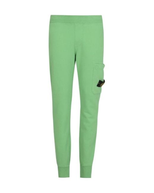 Stone Island Green Junior Logo Patch Jogging Pants