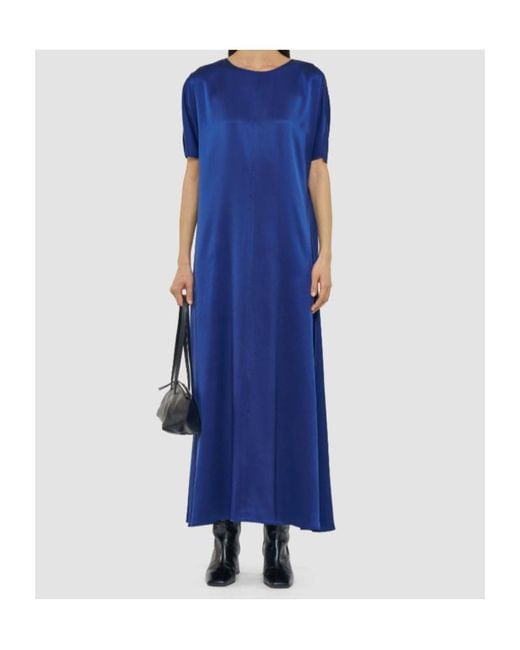 Joseph Blue Split-Sleeve Silk Maxi Dress
