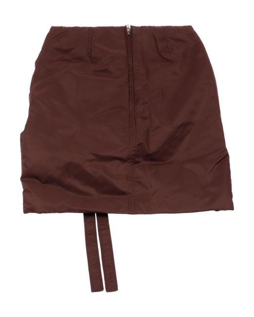 Ganni Brown Nylon Mini Skirt
