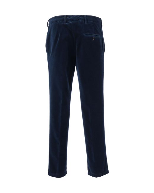 Aspesi Blue Mid-Rise Straight-Leg Trousers
