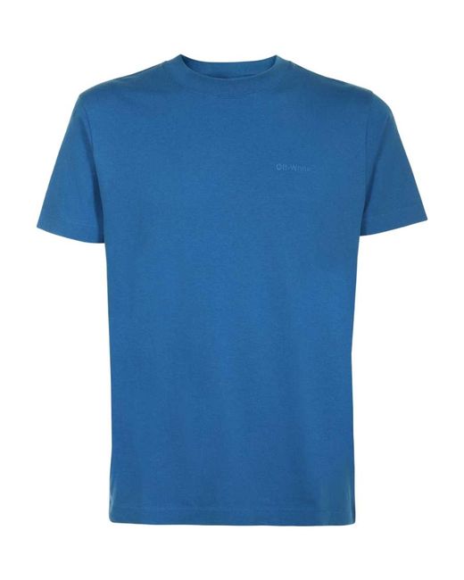Off-White c/o Virgil Abloh Blue Diag Tab Cotton T-Shirt for men