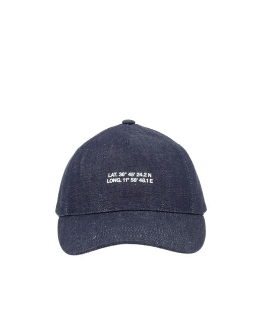 A.P.C. Blue Embroidered Baseball Hat