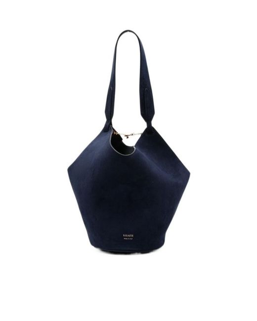 Khaite Blue Mini Lotus Tote Bag