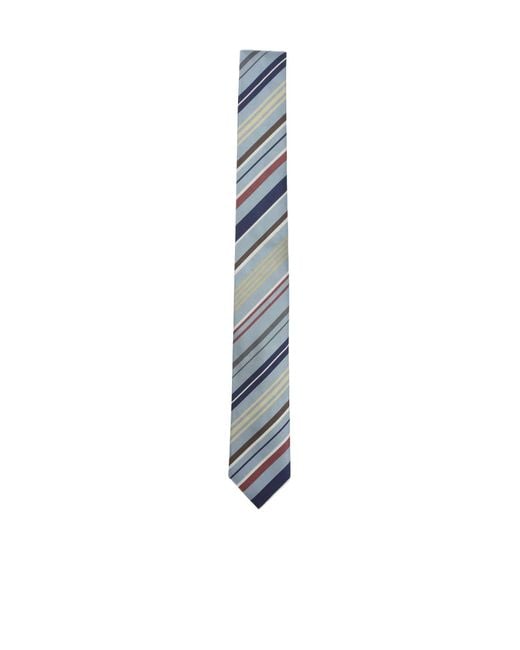 Paul Smith White Striped Pointed-Tip Tie for men