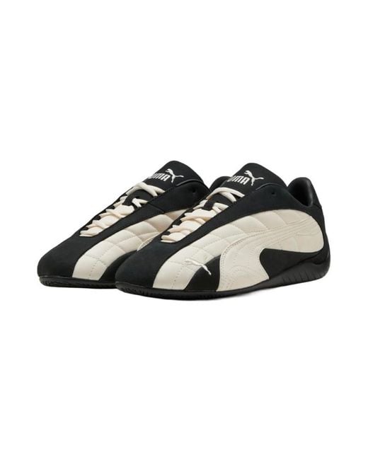 PUMA Black Logo-Embroidered Sneakers for men