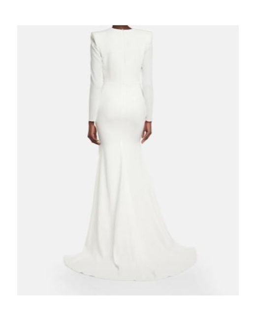 Alex Perry White Maxwell Satin Crepe Wedding Dress