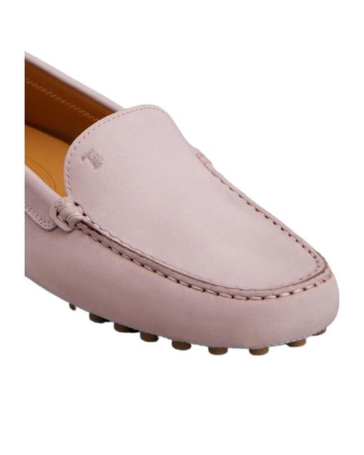 Tod's Pink Logo Detailed Slip-On Flat Shoes