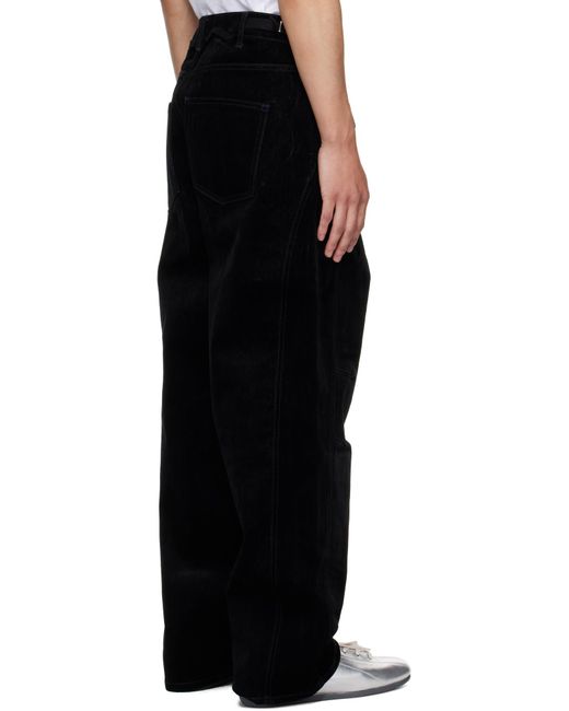 ANDERSSON BELL Black Crossover Carpenter Wide-Leg Track Pants for men