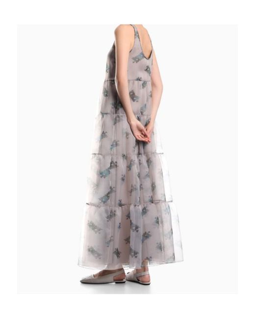 Emporio Armani Gray Long Flounced Dress