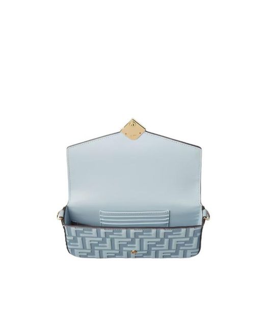 Fendi Blue Ff Diamonds Chain-Linked Wallet