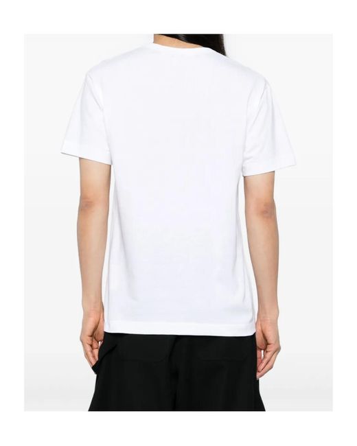 Comme des Garçons White Comme Des Garçons Play Logo Patch Crewneck T-Shirt for men