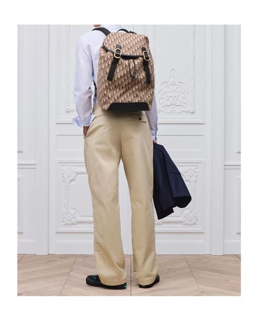 Dior Brown Jett Backpack With Flap for men