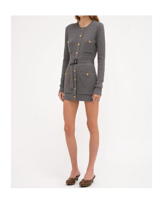 Chloé Gray Chloé Fitted Knit Long Cardigan