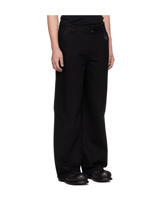 HELIOT EMIL Black Basalt Belt Loop Jeans for men