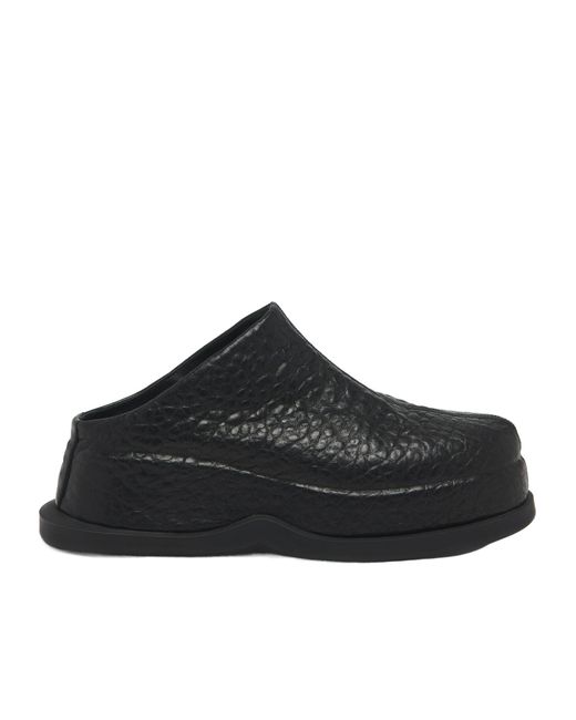 McQueen Black Wave Skull Embossed Mules