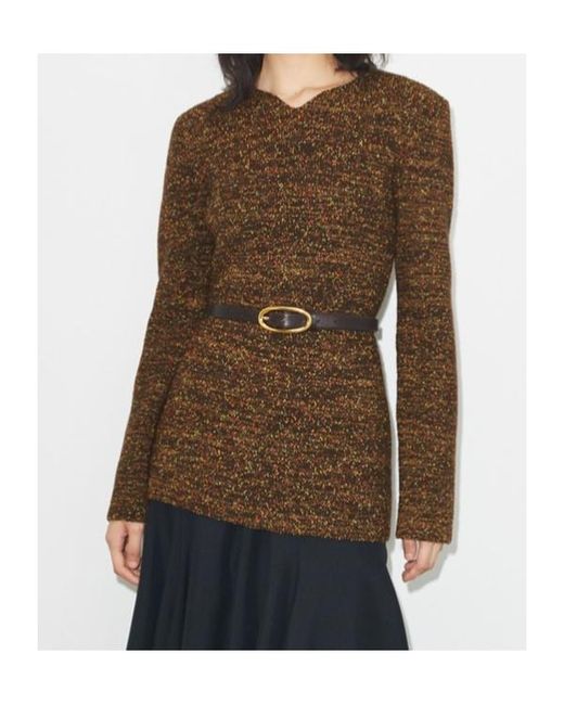 Tory Burch Brown Nylon And Viscose Marled Sweater