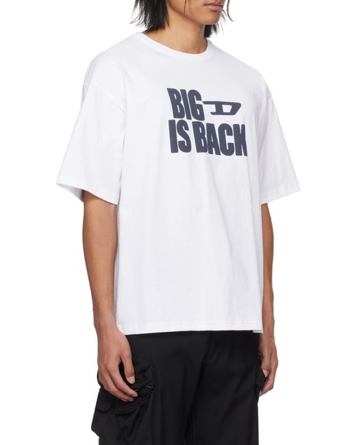 DIESEL White T-Boxt-Back Cotton T-Shirt for men