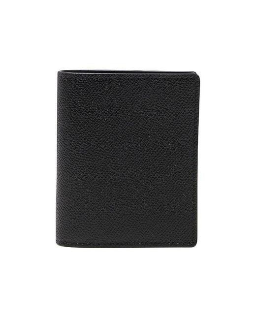 Maison Margiela Black Stitching Detailed Foldover Wallet