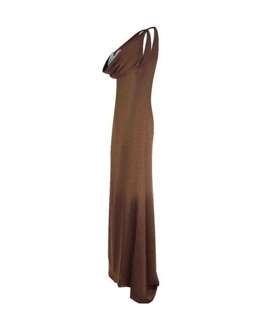 GIUSEPPE DI MORABITO Brown Draped Sequined Bralette Dress