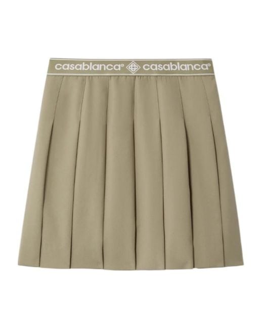 Casablanca Natural Pleated Mini Skirt