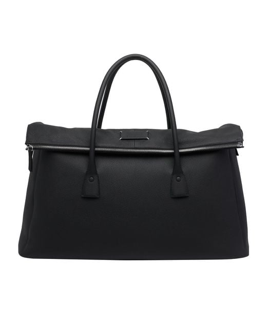 Maison Margiela Black Logo Patch Folded Tote Bag