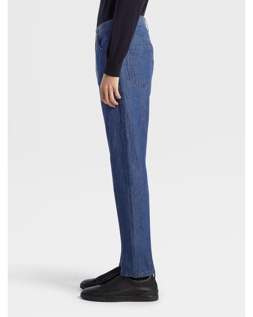 Zegna Blue Washed Roccia Jeans for men