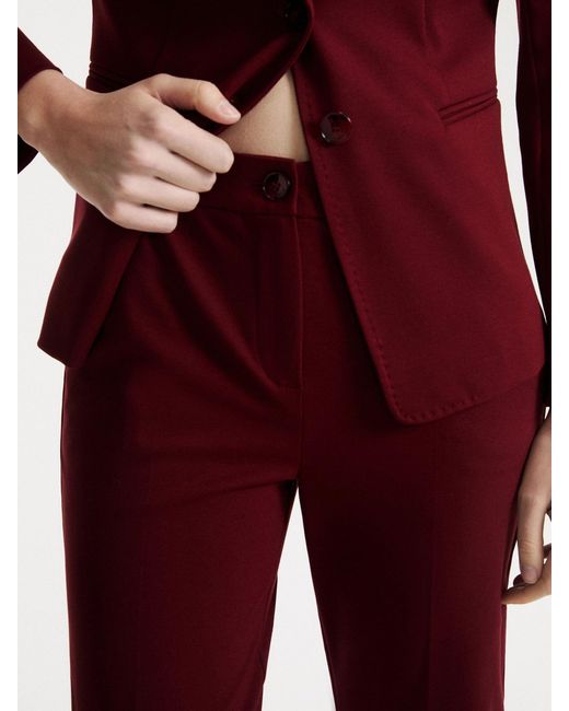 Marella Red Casual Trousers With Belt Loops