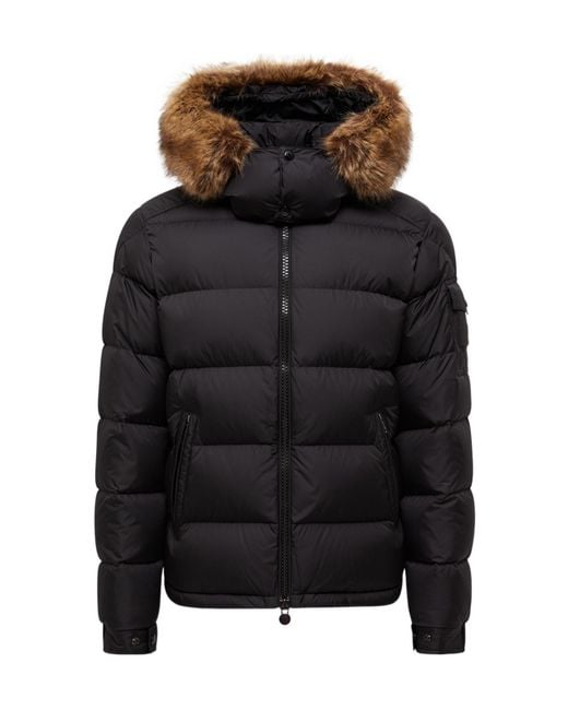 Moncler Black Mayaf Hooded Short Down Jacket for men