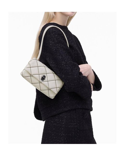 Marc Jacobs White The Mini Dual Quilted Shoulder Bag