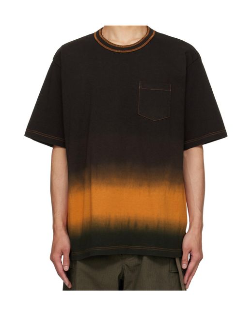 Sacai Black Ombré Pocket T-Shirt for men