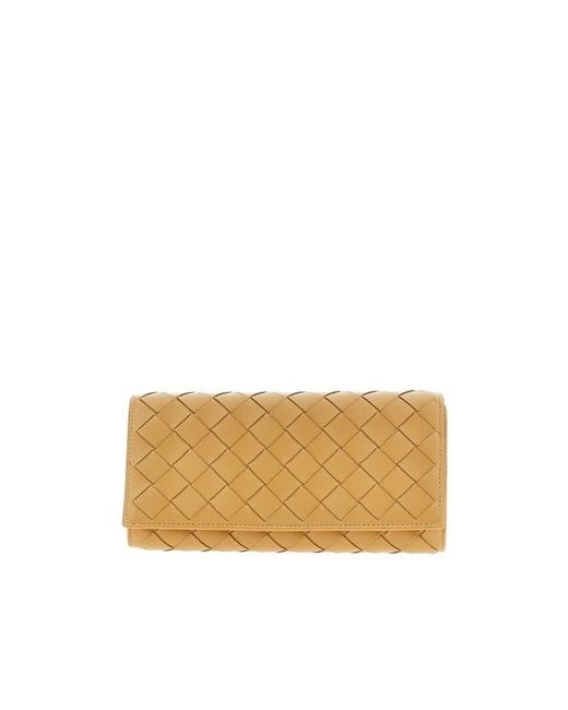 Bottega Veneta Natural Flip Wallet