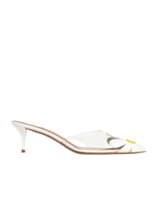 Alaïa Natural Floral-Applique Pointed-Toe Pumps