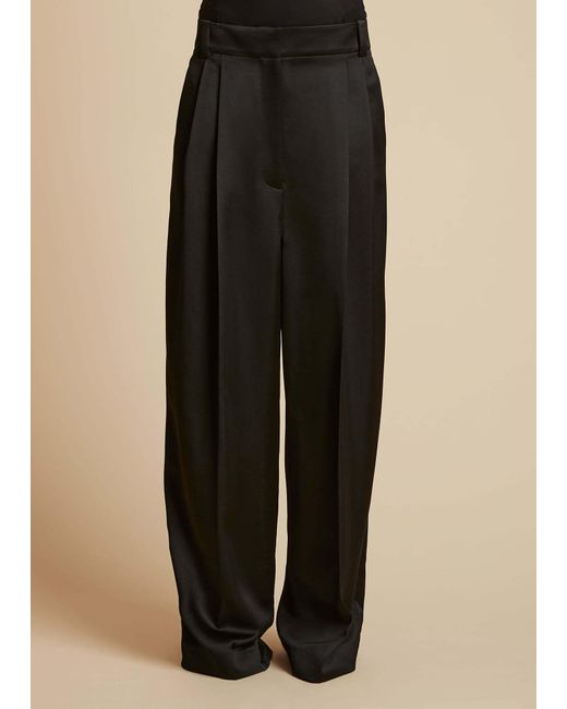 Khaite Black Belt-Loop Casual Pants