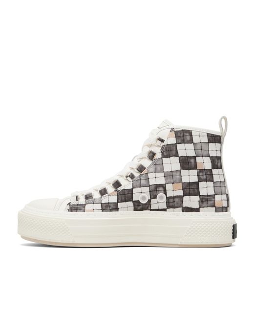 Amiri Natural Plaid High-Top Casual Sneakers for men