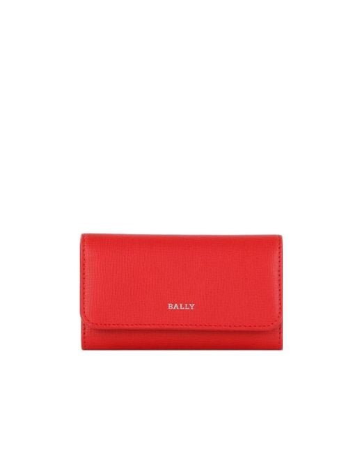 Bally Red Logo Details Key Bag