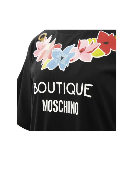 Moschino Black Printed Short-Sleeved T-Shirt