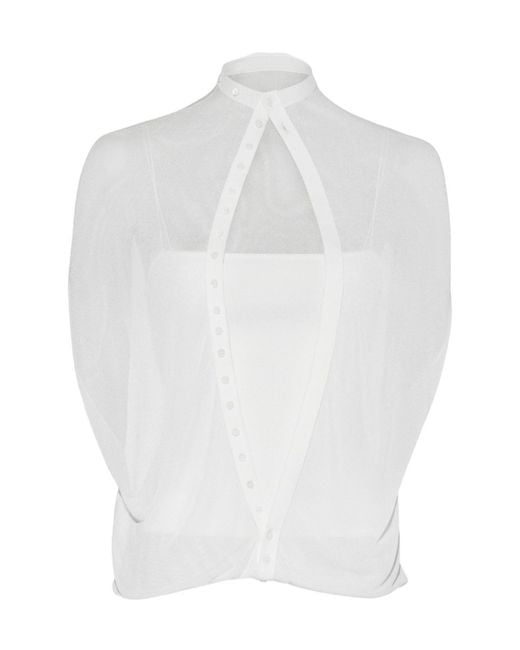 Jacquemus White Le Haut Capa Semi-Sheer Knitted Top