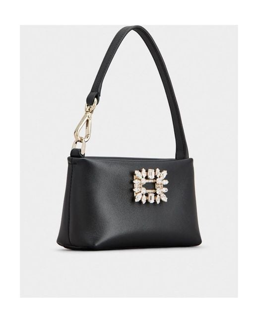 ショルダーバッグ・ポシェット ROGER VIVIER Rv Nightlily Charm Roger Vivier Rv Nightlily Buckle Embellished Shouder Bag in
