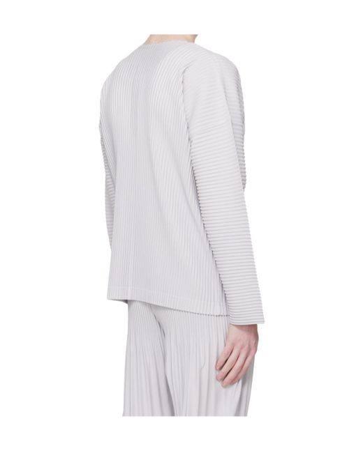 Homme Plissé Issey Miyake White Homme Plissé Issey Miyake Monthly Colors February Henley-Neck Top for men