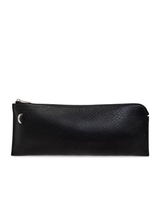 Rick Owens Black Logo Embossed Clutch Bag for men