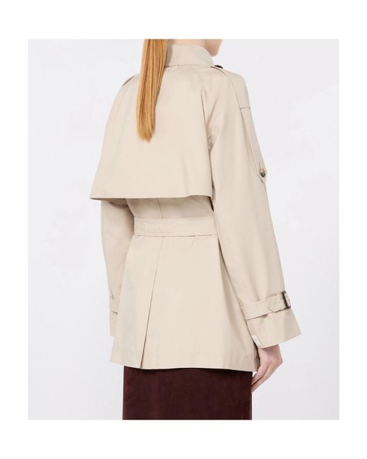 Max Mara Natural Short Twill Trench Coat