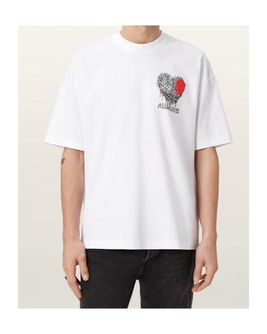 AllSaints White Chaste Graphic T-Shirt for men