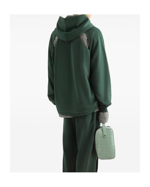 Dolce & Gabbana Green Logo Patch Treated Hoodie for men