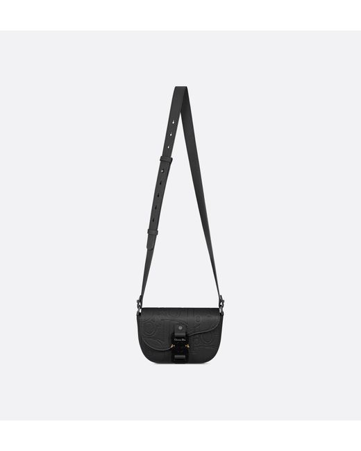 Dior Black Mini Saddle Messenger Bag With Flap for men
