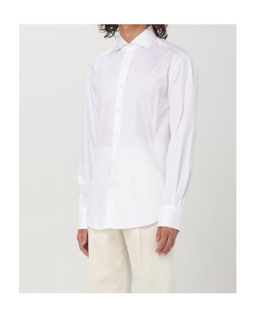 Brunello Cucinelli White Long Sleeved Shirt for men