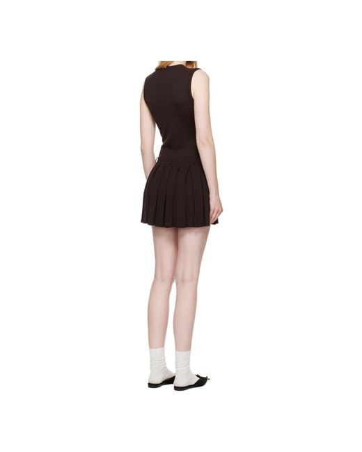 Sandy Liang Brown Millie Mini Dress