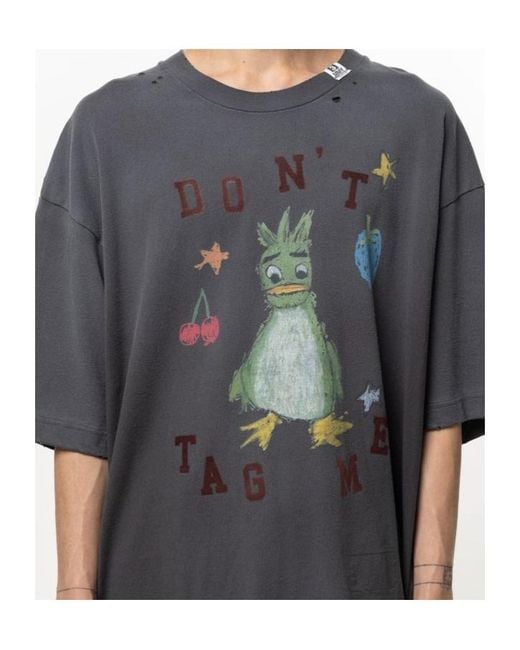 Maison Mihara Yasuhiro Gray Leon Graffiti Print T-Shirt for men