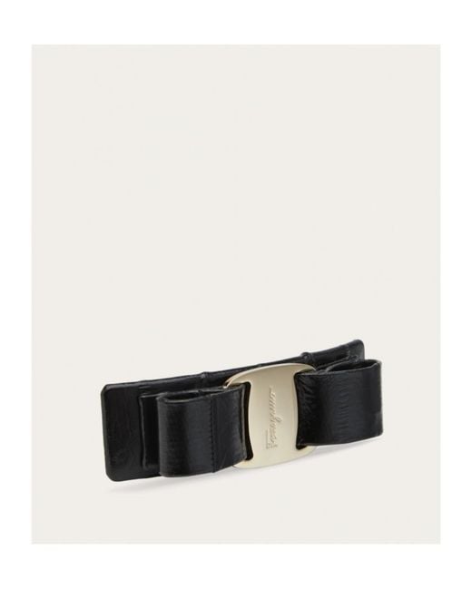 Ferragamo Black Ferragamo Logo Engraved Hair Clip