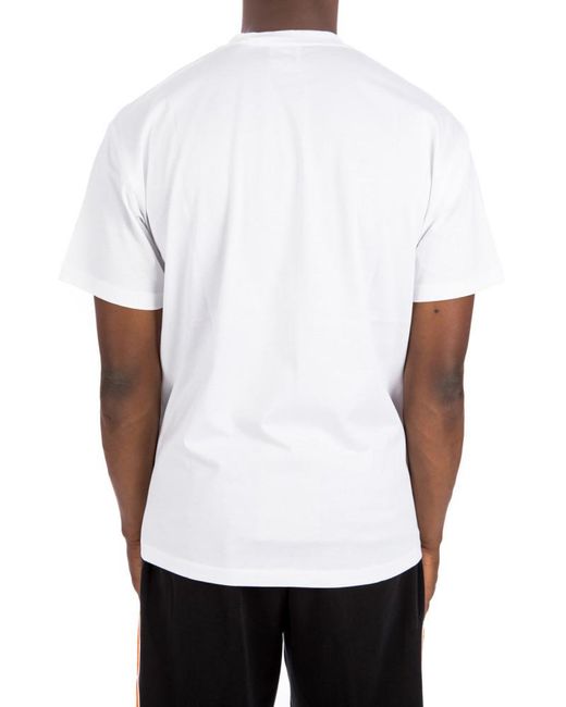 Burberry White Badge-Print Cotton T-Shirt for men